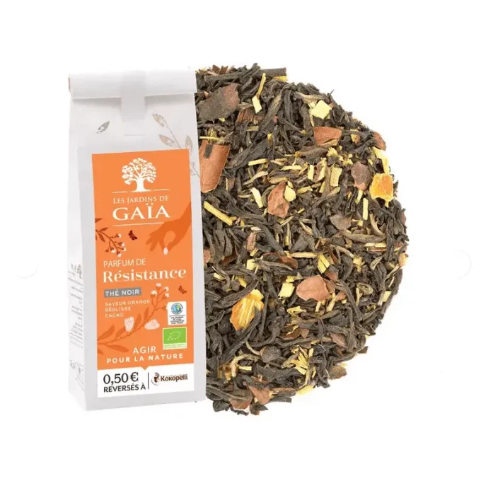 Thé noir bio Parfum de résistance - Réglisse, cacao, orange - Les Jardins de Gaïa - Ker Gaïa