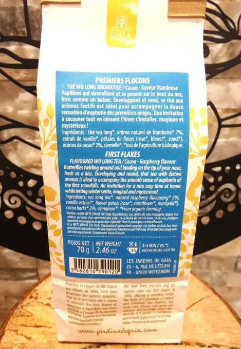 Wulong Premiers Flocons - Au cacao et saveur framboise - Les Jardins de Gaïa - Ker Gaïa