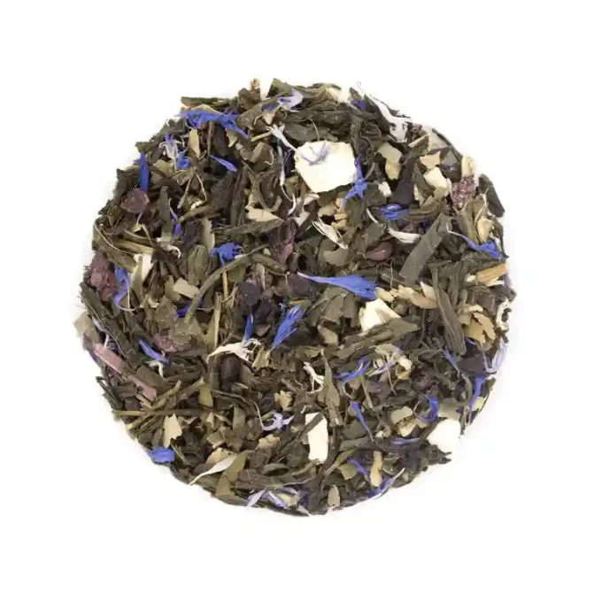 Thé vert bio Instants Divins - Marc de raisin, gingembre, cannelier, écorces d'orange, aromes figue