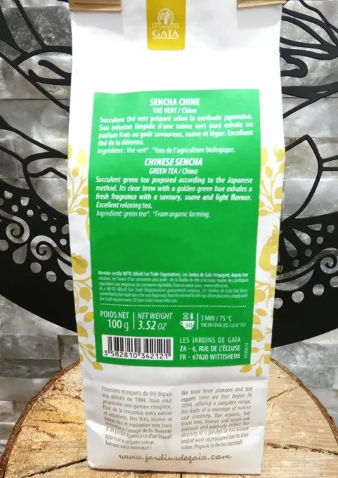 Thé vert bio Sencha Chine - Thé vert de Chine - Les Jardins de Gaïa - Ker Gaïa