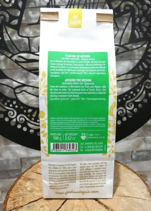 Thé vert bio Parfum de Médina - Thé vert et menthe douce - Les Jardins de Gaïa Ker Gaïa