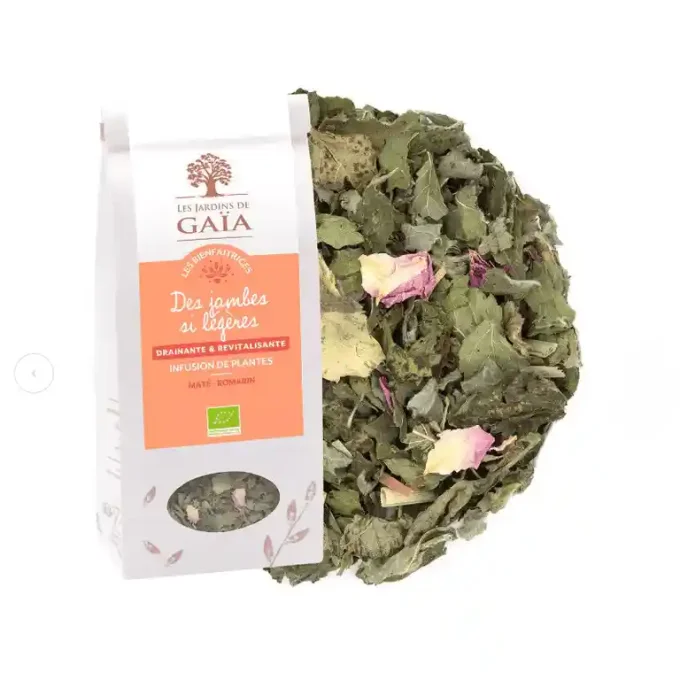 Tisane bio Des Jambes si légères - A base de maté et de romarin, drainante et revitalisante - Ker Ga