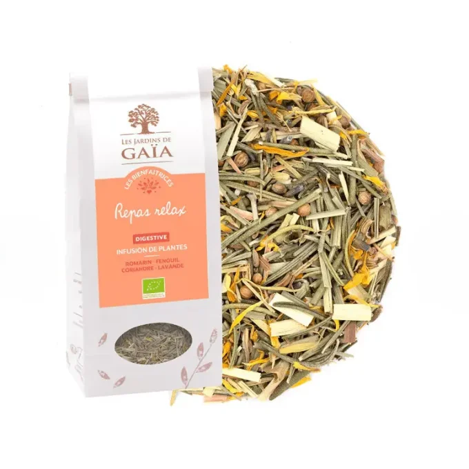 Tisane bio Repas Relax - Digestive - Romarin, fenouil, coriandre, lavande - Ker Gaïa