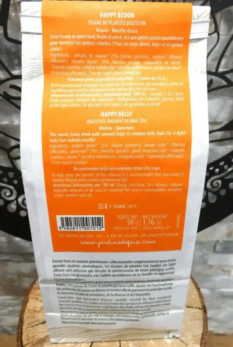 Tisane digestive bio Happy bedon - Les Jardins de Gaïa - Ker Gaïa