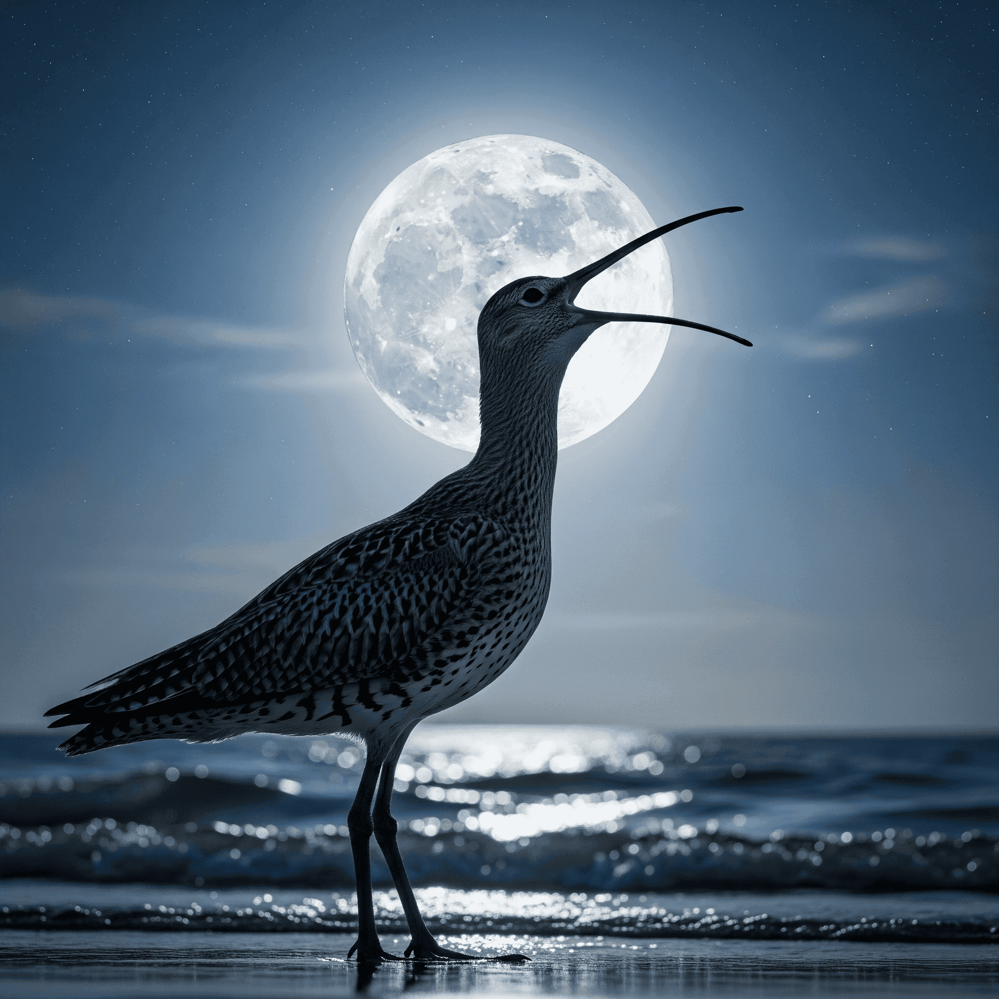 Courlis cendré Oiseau lune