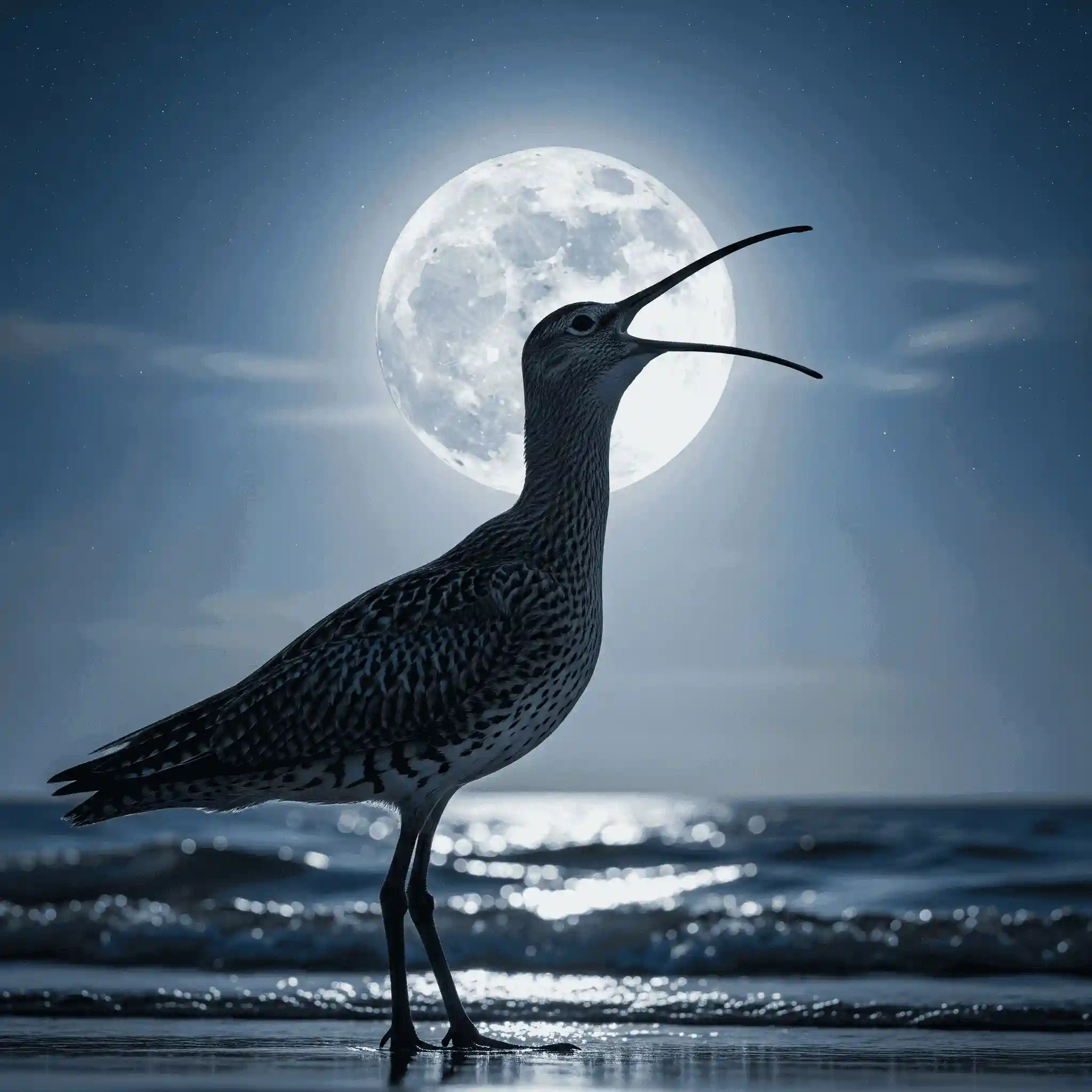 Courlis cendré Oiseau lune
